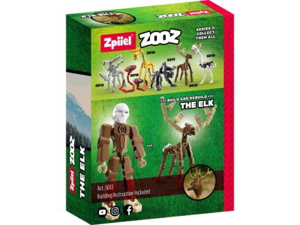 Zpiiel ZooZ – The Elk, Buildable Animal Figure Building Toy with Animal Fact in Every Box, for Kids