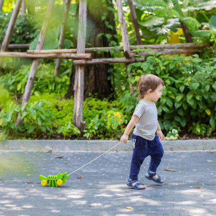 PlanToys Dancing Alligator – Wooden Pull-Along Toy, No Batteries Required, for Toddlers - view 2