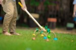 PlanToys Croquet – Wooden Garden Game Set with 4 Animal Balls, 2 Mallets and 4 Wickets for Kids - view 3