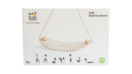 PlanToys Balance Board – Wooden Curved Plywood Balance Board with Rope for Kids - view 2