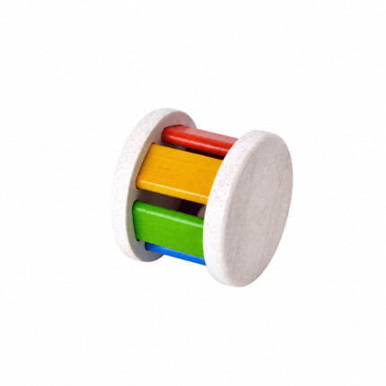 PlanToys Roller – Wooden Rolling Toy That Makes Sound, Rubberwood, Multicolour, for Toddlers