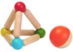 PlanToys Triangle Clutching Toy – Wooden Baby Rattle with Detachable Two-Tone Ball for Babies - view 2