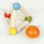 PlanToys Triangle Clutching Toy – Wooden Baby Rattle with Detachable Two-Tone Ball for Babies - view 4
