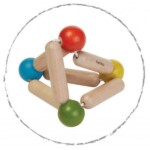 PlanToys Triangle Clutching Toy – Wooden Baby Rattle with Detachable Two-Tone Ball for Babies - view 5