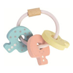 PlanToys Baby Key Rattle Pastel Color – Wooden Key Rattle for Babies, Easy-Grasp Baby Toy, Ages 4 Months+ - view 2