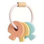 PlanToys Baby Key Rattle Pastel Color – Wooden Key Rattle for Babies, Easy-Grasp Baby Toy, Ages 4 Months+ - view 3
