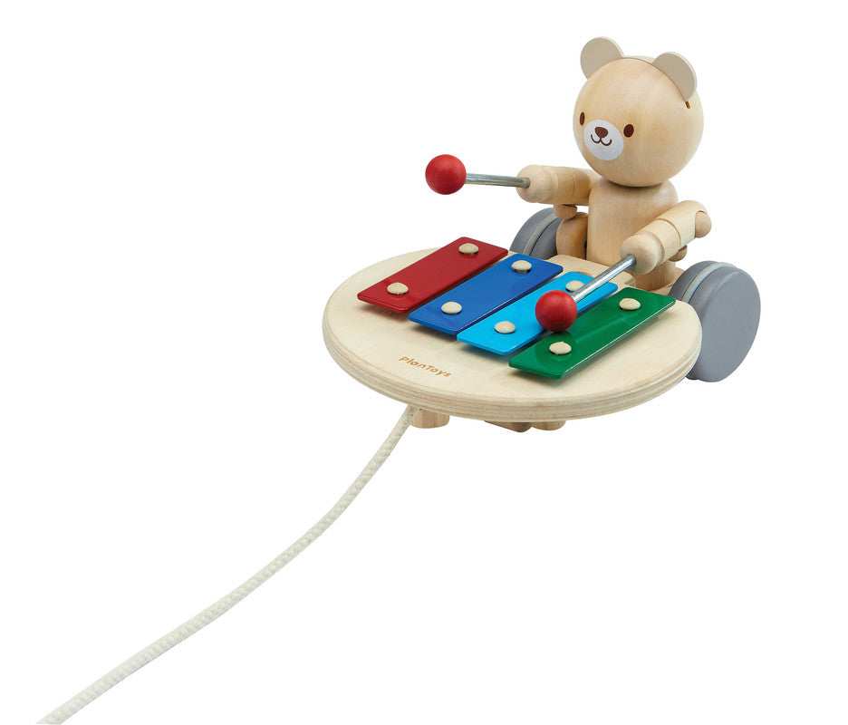 5271.jpg PlanToys Pull-Along Musical Bear – Pull Toy with Xylophone-Playing Bear for Toddlers Learning to Walk