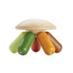 PlanToys Flexi Jellyfish – Modern Rustic Wooden Baby Toy, Palm-Sized Clutching Toy with Wiggly Legs