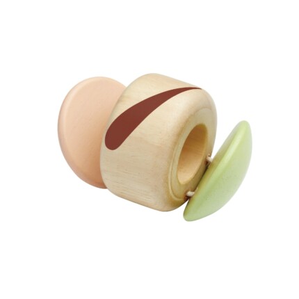 PlanToys Clapping Roller – Modern Rustic Wooden Baby Toy with Soft Clapping Sound When Rolled