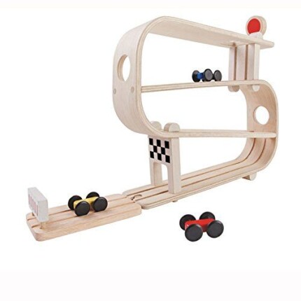 PlanToys Ramp Racer – Wooden Ramp with Racing Cars, Toy Car Race Track for Kids