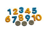 PlanToys Numbers and Symbols – Math Tile Set with Numbers 1-10 and 3 Math Symbol Tiles for Toddlers