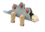 PlanToys D.I.Y. Stegosaurus – Wood and Rubber 3D Dinosaur Building Toy with Infographic Flashcard for Kids