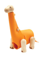 PlanToys D.I.Y. Brachiosaurus – Wood and Rubber 3D Dinosaur Building Toy with Infographic Flashcard for Kids - view 4