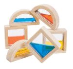 PlanToys Water Blocks – 6 Water-Filled Sensory Blocks in 2 Shapes for Learning Colours, Ages 3+