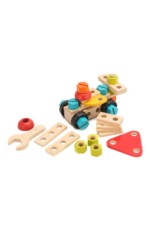 PlanToys Construction Set – 40-Piece Wooden Building Set with 2-in-1 Wrench and Screwdriver for Kids, Ages 3+ - view 5