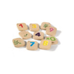 PlanToys Braille Numbers 1-10 – 10-Piece Wooden Braille Learning Tile Set with Leaf Counting Illustrations for Kids - view 3