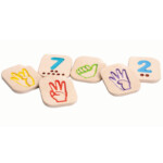 PlanToys Hand Sign Numbers 1 to 10 – 10 Piece Wooden ASL Number Set with Counting Dots for Kids - view 2