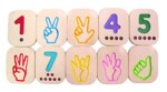PlanToys Hand Sign Numbers 1 to 10 – 10 Piece Wooden ASL Number Set with Counting Dots for Kids - view 3