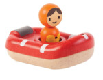 PlanToys Coast Guard Boat – Wooden Toy Boat, Rubberwood Boat for Kids, Ages 1+
