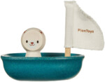 PlanToys Sailing Boat – Polar Bear, Wooden Arctic Animal Bath Toy for Toddlers, Ages 1+ - view 3