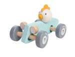 PlanToys Chicken Racing Car – Wooden Toy Vehicle, Vintage Race Car with Chicken Driver for Kids