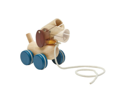PlanToys Push and Pull Puppy – Wooden Walking Toy with Tilting Face and Click-Clack Sound for Toddlers - view 2