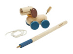 PlanToys Push and Pull Puppy – Wooden Walking Toy with Tilting Face and Click-Clack Sound for Toddlers - view 3