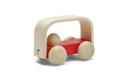 PlanToys Vroom Bus – Wooden Toy Vehicle with Easy-Grip Design for Little Hands, for Toddlers, Ages 1+
