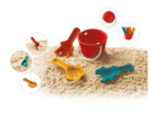 PlanToys Sand Play Set – Plastic-Free Eco Beach Toy with Bucket and 3 Fish-Imprint Spades for Kids - view 2