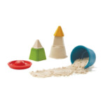 PlanToys Creative Sand Play – Wooden Sand Molds, 4 Different Shaped Molds for Outdoor Play and Kids - view 2