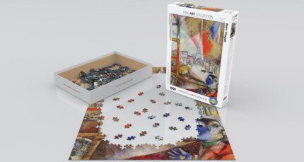 EuroGraphics Paris Through the Window (Detail) by Marc Chagall – 1000-Piece Jigsaw Puzzle, 19.25 x 26.5 Inches, Recycled Boar