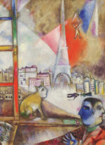 EuroGraphics Paris Through the Window (Detail) by Marc Chagall – 1000-Piece Jigsaw Puzzle, 19.25 x 26.5 Inches, Recycled Boar