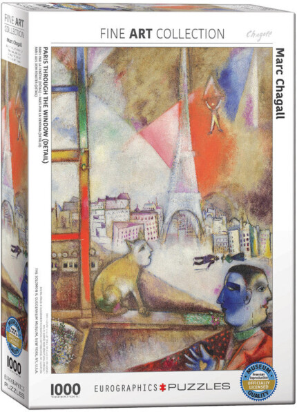 EuroGraphics Paris Through the Window (Detail) by Marc Chagall – 1000-Piece Jigsaw Puzzle, 19.25 x 26.5 Inches, Recycled Boar