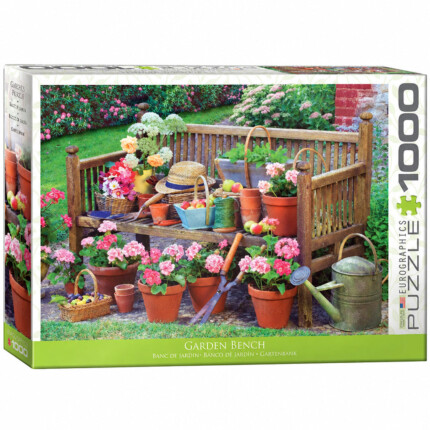 EuroGraphics Garden Bench – 1000-Piece Jigsaw Puzzle, 19.25 x 26.5 Inches, Recycled Board
