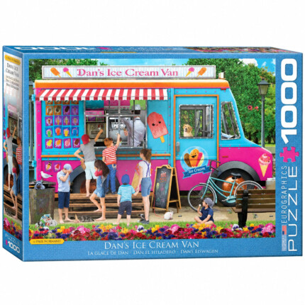 EuroGraphics Dans Ice Cream Van 1000-Piece Jigsaw Puzzle – Blue, Recycled Board, Finished Size 19.25 x 26.5 Inches - view 2