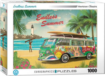 EuroGraphics VW Endless Summer 1000-Piece Jigsaw Puzzle – Classic VW Bus Beach and Surf Theme, Ages 9+