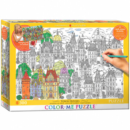 EuroGraphics Color Me Town Houses – 300-Piece Jigsaw Puzzle - view 2