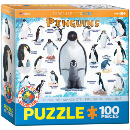 EuroGraphics Penguins – 100-Piece Jigsaw Puzzle, Recycled Board for Kids