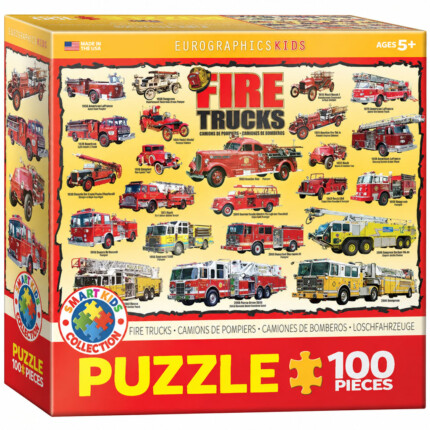 EuroGraphics Fire Trucks – 100-Piece Jigsaw Puzzle, Recycled Board for Kids