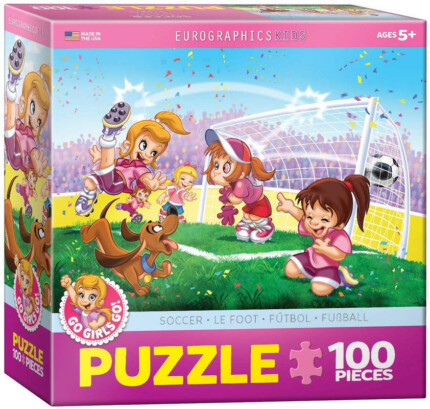 EuroGraphics Go Girls Go! Soccer – 100-Piece Jigsaw Puzzle, Recycled Board for Kids