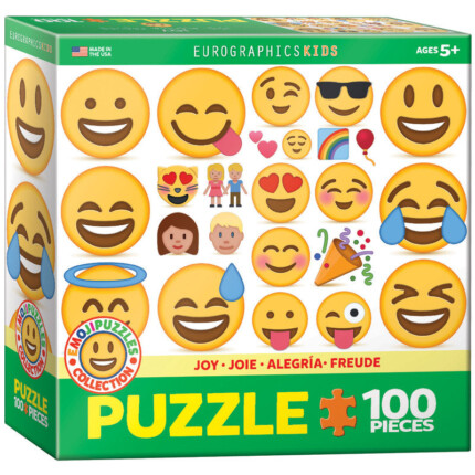 EuroGraphics Joy Emoji – 100-Piece Jigsaw Puzzle, Recycled Board for Kids