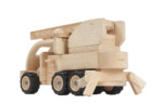 PlanToys Fire Truck – Wooden Toy Vehicle with Rotating Extendable Ladder, Fire Hose and Fire Extinguisher for Kids - view 3
