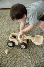 PlanToys Bulldozer – Wooden Toy Vehicle, Rubberwood Construction Truck for Kids, Ages 3+ - view 2