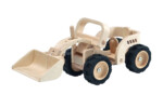 PlanToys Bulldozer – Wooden Toy Vehicle, Rubberwood Construction Truck for Kids, Ages 3+