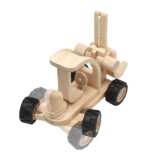 PlanToys Forklift – Wooden Toy Vehicle with Steering Knob, Sound-Making Lift and Wooden Cubes for Kids - view 3