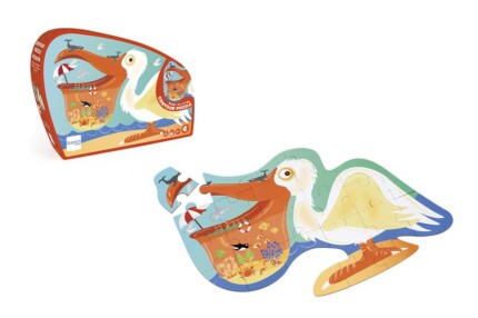 Scratch Europe Pelican Contour Puzzle – 24 Piece Shaped Jigsaw Puzzle for Kids, Ages 3+