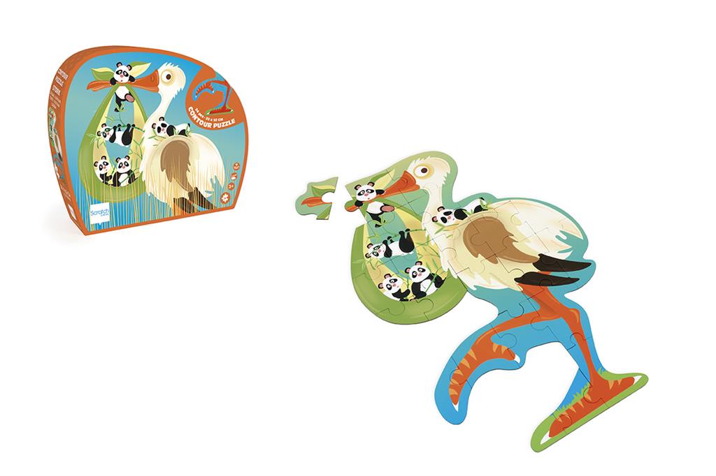 6181127.jpg Scratch Europe Stork Contour Puzzle – 24 Piece Shaped Jigsaw Puzzle for Kids, Ages 3+