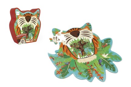 Scratch Europe Tiger Contour Puzzle 58 Pcs – Jigsaw Puzzle, FSC Cardboard, Soy-Based Ink, Ages 4+