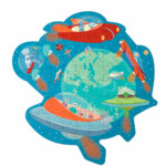 Scratch Europe Contour Puzzle Space Adventure – 59-Piece Shaped Jigsaw Puzzle with Robots and Aliens, Ages 4+ - view 5