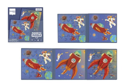Scratch Europe Space Magnetic Puzzle Book To Go – Fold-Out Travel Puzzle with 2 Puzzles of 20 Pieces, Ages 3+